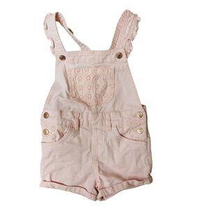 BCBG Girls Toddler Overall Romper Pink Eyelet Size 2T